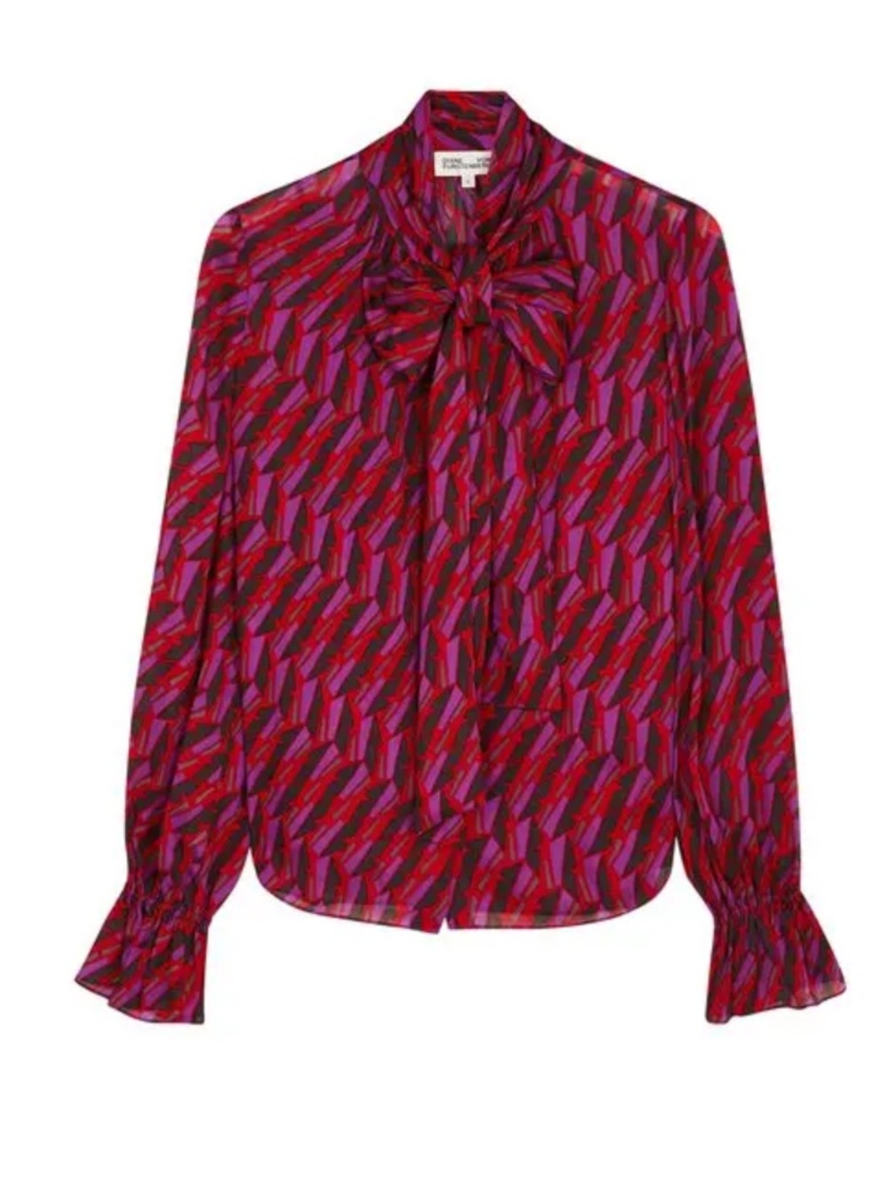 DIANE VON FURSTENBERG
Tina Printed Chiffon Blouse size 0